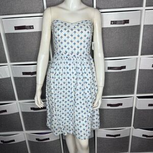 Old Navy Blue & White Floral Strapless Dress Size 4